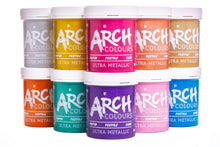 Load image into Gallery viewer, Metallic screen printing ink supplies uk | Arch Colours metallic ink colours chart 
